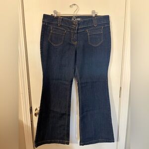 Women's 14 New York Company Flare Dark Blue Jeans